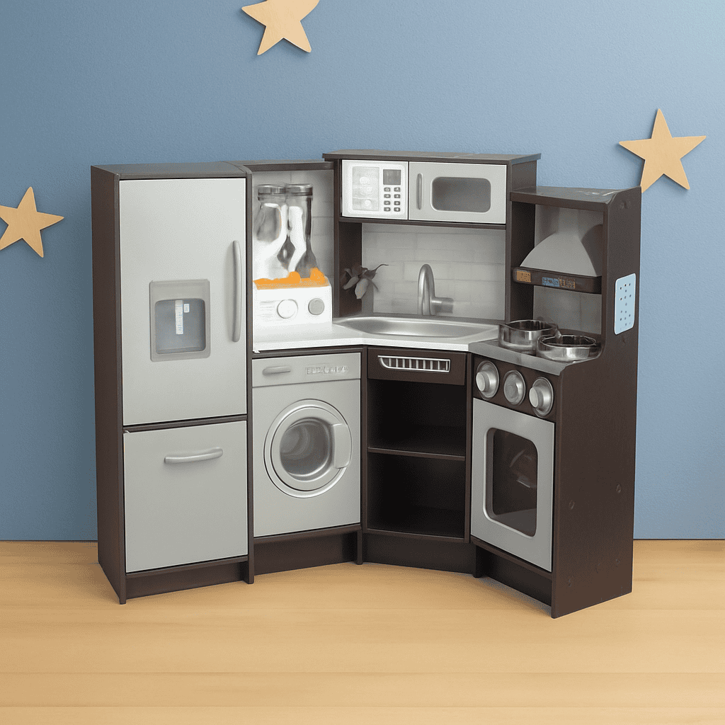 53dbf914-7474-4665-8277-fec3adc29514-2 مطبخ ألعاب زاوية خشبي للأطفال بتصميم متكامل - الصورة 1